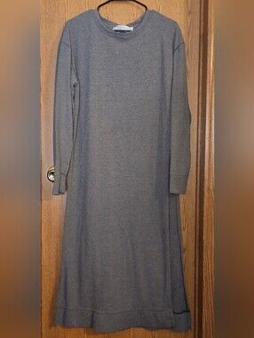Women's Gray Long Sleeve Knit Dress